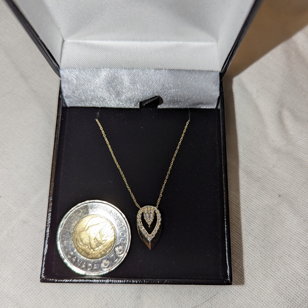 14K Yellow Gold 0.30ct Diamond Teardrop Necklace